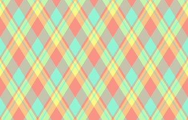 Argyle geometrik eşkenar dörtgenin kusursuz deseni. Harlequin duvar kağıdı tasarımını kontrol et. Web geçmişi için klasik elmas şekilli tekstil malzemesi, baskı kumaşı, kazak, ambalaj kağıdı, hediye kartı, davetiye.