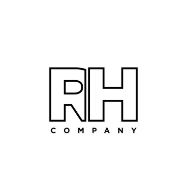 Moda harfi R ve H, RH logo tasarım şablonu. Şirket kimliği için asgari monogram tabanlı logotype.