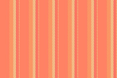 Bağcık desenli dikişsiz çizgiler, oldukça tekstil dikey vektör. Kırmızı ve turuncu renk paletinde deometri dokusu çizgili kumaş arkaplanı.