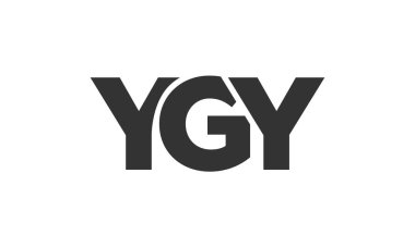 YGY logo tasarım şablonu güçlü ve modern kalın metinlerle. Basit ve minimal tipografi içeren ilk tabanlı vektör logosu. Moda şirket kimliği.