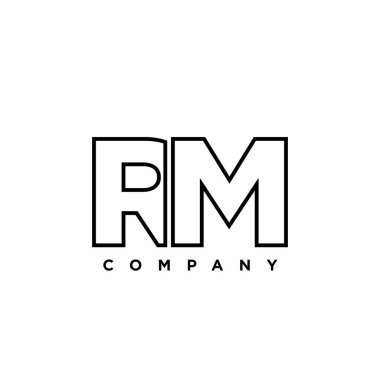 Moda harfi R ve M, RM logo tasarım şablonu. Şirket kimliği için asgari monogram tabanlı logotype.