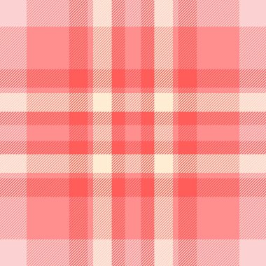 Yumuşak mercan ve ekose desenli. Tekstil, moda, ev dekorasyonu ve markalaşma için mükemmel..