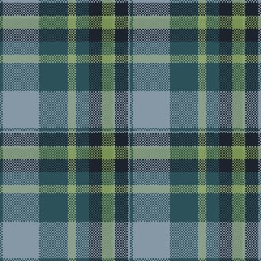 Kusursuz deniz mavisi, gri ve yeşil ekose desenli. Tekstil tasarımı, web sitesi geçmişi veya moda projeleri için mükemmel.