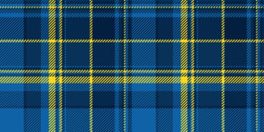 Geleneksel tartan desen kontrolü, illüstrasyon kumaş dokusu tekstili. Cyan ve koyu renk paletinde egzotik ekosesiz arkaplan vektörü.