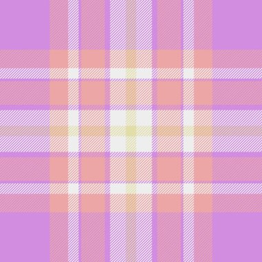 Yumuşak pembe, mor ve kremli pastel ekose desenli. Moda, kırtasiye, tekstil ve web tasarım projeleri için ideal.