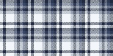 Yünlü kumaş desenli ekose, karmaşık tekstil dikişsiz vektör. Beyaz ve koyu renk paletinde mikro arkaplan tartan denetimi kumaşı.