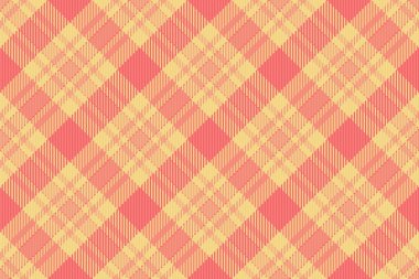 Canlı mercan ve soluk altın desenli ekose. Tekstil tasarımı, web sitesi geçmişi ya da moda projeleri için mükemmel. Bu pürüzsüz doku sıcaklığı ve eski tarz dokunuşu çağrıştırıyor..