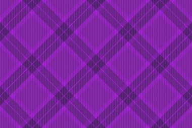 Ekose desensiz, paneldeki desenleri kontrol et. Hobi arka plan tekstil kumaşı mor ve mor renk paleti ile.