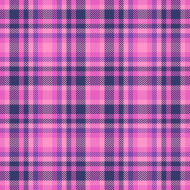 Dekorasyon desenli tartan kumaş, tüvit kumaş desenli arka plan. Ekoseli kız vektörü Pembe ve mavi renk paletinde kusursuz kontrol.