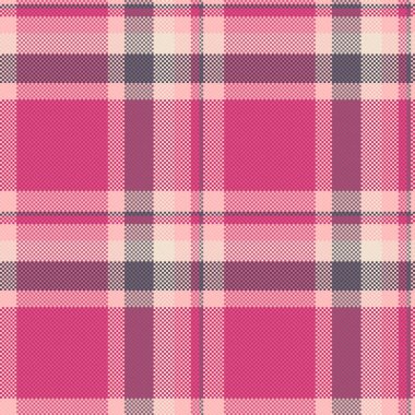 Resim özgeçmiş kontrolü, renkli kumaş kumaş ekoseli. Pembe ve açık renk paletinde annesiz tartan desen vektörü.