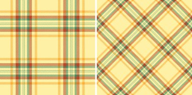 Çift pastel ekose desenli. Yumuşak sarı, turuncu ve yeşil renklerde çok yönlü dikişsiz dokular. Tekstil tasarımı, web sitesi geçmişi veya el işi projeleri için mükemmel.