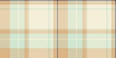 Oda kontrolü ekose vektörü, geometrik dikişsiz tartan kumaş. Arka plan desen dokusu bej ve turuncu renk paletinde tekstil.