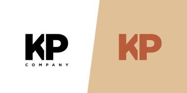 K ve P harfleri moda, KP logo tasarım şablonu. Şirket kimliği için asgari monogram tabanlı logotype.