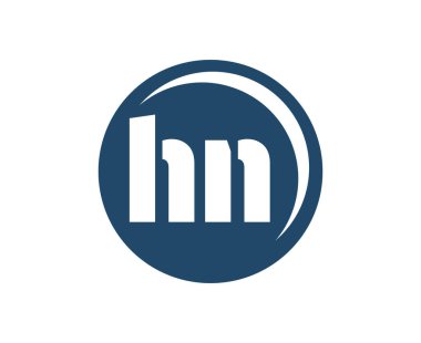 HN spor amblemi ya da takım logosu. Top dükkanı, spor şirketi, eğitim ve kulüp rozeti için H ve N harflerinin kombinasyonu olan top logosu. Vektör illüstrasyonu.