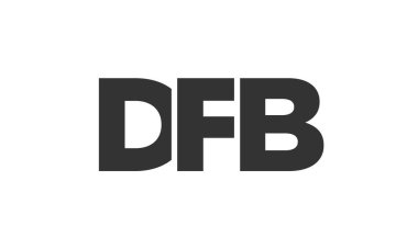 DFB logo tasarım şablonu güçlü ve modern kalın metin ile. Basit ve minimal tipografi içeren ilk tabanlı vektör logosu. Modayı takip eden şirket kimliği markalar için ideal..