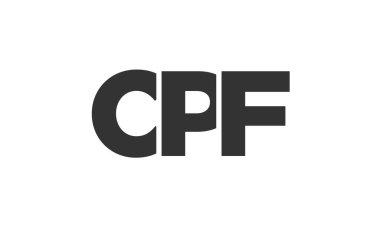 CPF logo tasarım şablonu güçlü ve modern kalın metin ile. Basit ve minimal tipografi içeren ilk tabanlı vektör logosu. Modayı takip eden şirket kimliği markalar için ideal..