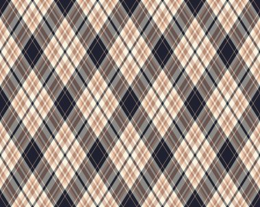 Argyle geometrik eşkenar dörtgenin kusursuz deseni. Harlequin duvar kağıdı tasarımını kontrol et. Web geçmişi için klasik elmas şekilli tekstil malzemesi, baskı kumaşı, kazak, ambalaj kağıdı, hediye kartı, davetiye.