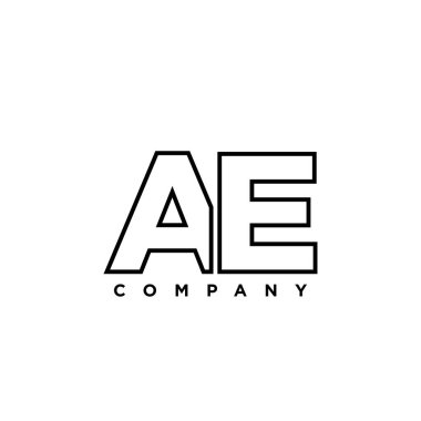 Moda harfi A ve E, AE logo tasarım şablonu. Şirket kimliği için asgari monogram tabanlı logotype.