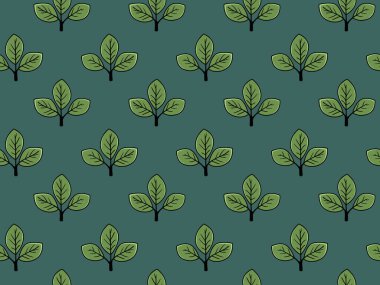 Arkaplanda şekillendirilmiş yeşil yaprakların kusursuz deseni. Tekstil tasarımı, duvar kağıdı ya da web tasarımı projeleri için mükemmel. Doğa, büyüme ve sükuneti çağrıştırır..