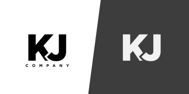 K ve J harfi moda, KJ logo tasarım şablonu. Şirket kimliği için asgari monogram tabanlı logotype.