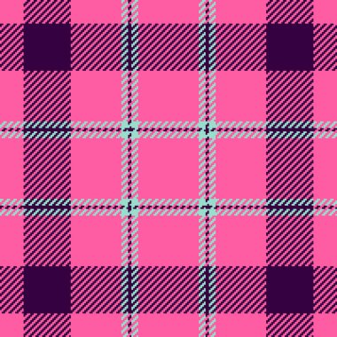Canlı pembe, deniz mavisi ve koyu mor ekose desenli. Moda, tekstil ve web tasarım projeleri için mükemmel. Bu cesur, tekrarlayan doku modern, stil dolu bir estetik sunuyor..