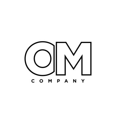 Moda harfi O ve M, OM logo tasarım şablonu. Şirket kimliği için asgari monogram tabanlı logotype.