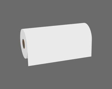 Tarafsız gri bir arkaplana karşı bir rulo kağıdın tertemiz, minimalist çizimi. Basitlik, yeni başlangıçlar, potansiyel ve hatta beceri kavramları için mükemmel..