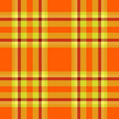 Canlı turuncu ve sarı ekose desenli. Sonbahar tasarımları, tekstil veya web sitesi geçmişi için mükemmel.