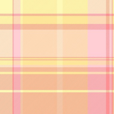 Yumuşak şeftali, pembe ve sarı renklerde Pastel ekose deseni. Tekstil tasarımı, web sitesi geçmişi veya kadınsı markalaşma için ideal.