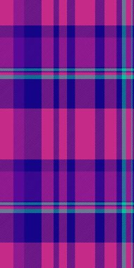 Noel arkaplansız arka plan vektörü, kumaş desenli baskı. Tekrarlanan ekose kumaş kontrolü pembe ve çivit renk paleti ile.