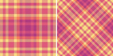 Sıcak günbatımı renklerinde iki canlı ekose desen. Tekstil tasarımı, moda, web sitesi geçmişi veya koleksiyon defteri için mükemmel.