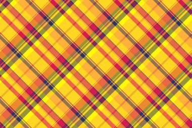 Sıcak ve güneşli renklerde canlı çapraz ekoseli desen. Tekstil tasarımı, giyim, arka plan ve web sitesi tasarımları için mükemmel. Bu neşeli, enerjik görüntü neşe ve iyimserliği çağrıştırıyor..