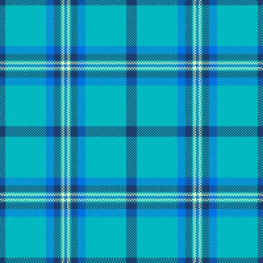 Canlı deniz mavisi ve mavi ekose desenli. Tekstil tasarımı, moda, web siteleri ya da arka planlar için mükemmel. Bu pürüzsüz doku, klasik ekoseli, taze, modern bir estetik sunuyor..