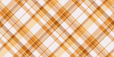 Sessiz tartan dokusu, birincil vektör arkaplan deseni. Sevgililer Günü ekoseli, turuncu ve beyaz renk paletinde kusursuz tekstil denetimi.