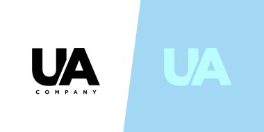 Moda harfi U ve A, UA logo tasarım şablonu. Şirket kimliği için asgari monogram tabanlı logotype.