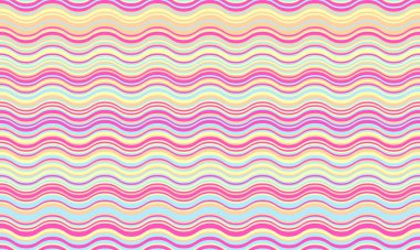 Canlı pastel dalga deseni. Kusursuz tasarım tekstil baskıları, web sitesi geçmişleri ya da eğlenceli markalar için idealdir. Neşe ve iyimserliği çağrıştırıyor..