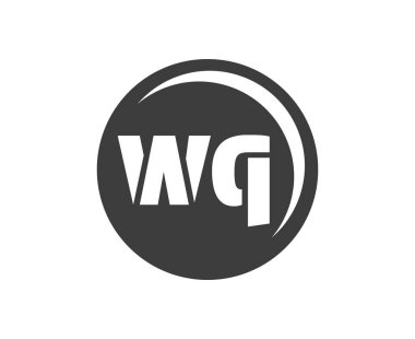 WQ spor amblemi ya da takım logosu. Top dükkanı, spor şirketi, eğitim ve kulüp rozeti için W ve Q harflerinin kombinasyonu olan top logosu. Vektör illüstrasyonu.