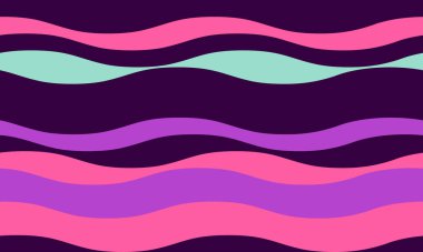 Pembe, mor ve mor arkaplanda yeşil renkli dalgalı çizgiler. Web sitesi afişleri, sosyal medya grafikleri veya tekstil baskıları için mükemmel oyuncu ve modern bir tasarım..