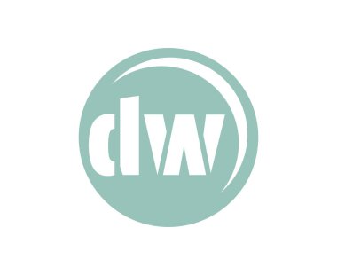 DW spor amblemi ya da takım logosu. Top dükkanı, spor şirketi, eğitim ve kulüp rozeti için D ve W harflerinin kombinasyonu olan top logosu. Vektör illüstrasyonu.