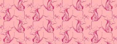 Zarif pembe çiçek deseni. İnce çizgili sanat tasarımı hassas ve romantik bir hava yaratır. Tekstil, kırtasiye, web siteleri ya da kadınsı entellektüelliğe ihtiyaç duyan her proje için mükemmel..