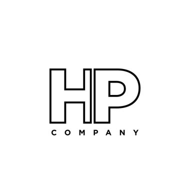 Moda harfi H ve P, HP logo tasarım şablonu. Şirket kimliği için asgari monogram tabanlı logotype.