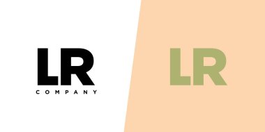 Moda harfi L ve R, LR logo tasarım şablonu. Şirket kimliği için asgari monogram tabanlı logotype.