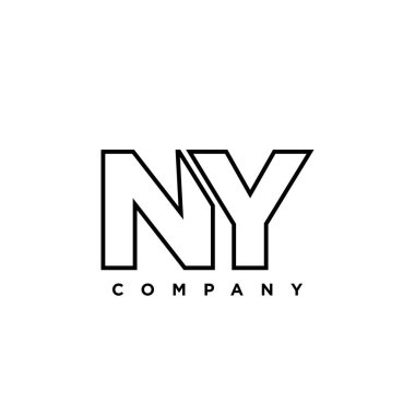 Moda harfi N ve Y, New York logo tasarım şablonu. Şirket kimliği için asgari monogram tabanlı logotype.