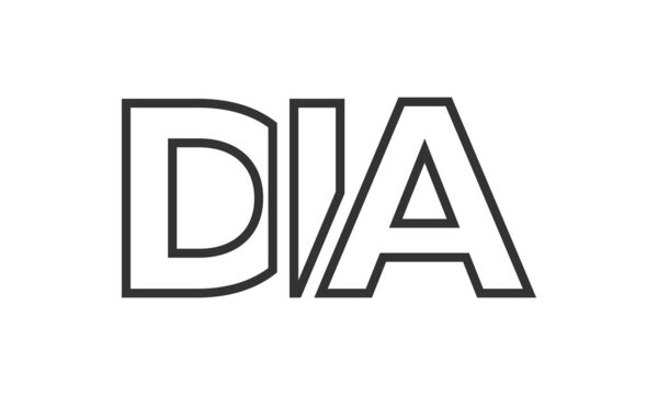 DIA logo design template with strong and modern bold text. Initial based vector logotype featuring simple and minimal typography. Trendy company identity ideal for businesses brand presence.