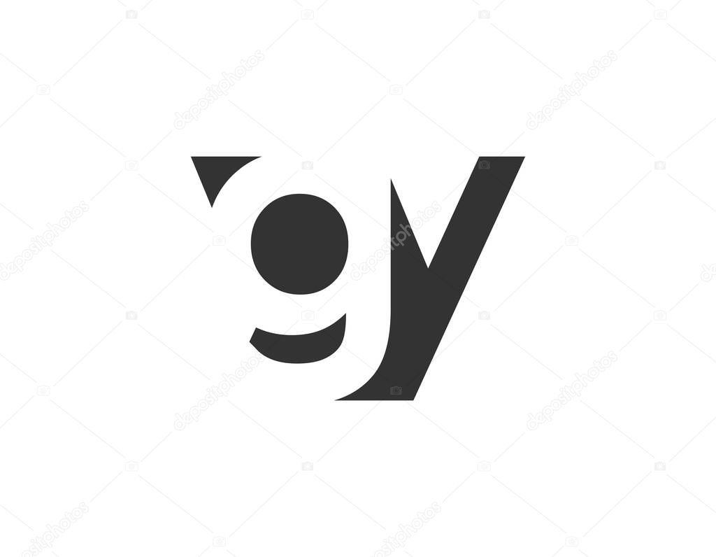 GY creative geometric initial based modern and minimal logo. Letter g y trendy fonts. Universal professional elegant techno vector design.