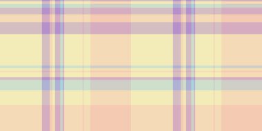 Fibröz tartan kumaş, pürüzsüz, kabarık vektör dokusu ekoseli. Işık ve buğday rengi paletinde tekstil arkaplan denetimi deseni.