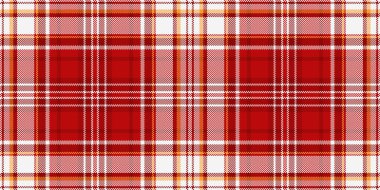 Japon ekose desenli vektör, pürüzsüz desen kontrolü. Sonsuz arkaplan tartan kumaş kırmızı ve beyaz renk paleti.