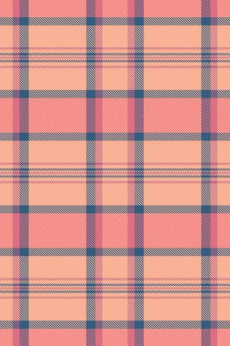 Tekstil kumaş arka planı, klasik ekose kumaş dikişsiz vektör. Turuncu ve kırmızı renk paletinde ekose deseni kontrol et.