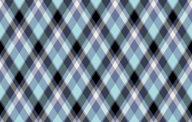 Argyle geometrik eşkenar dörtgenin kusursuz deseni. Harlequin duvar kağıdı tasarımını kontrol et. Web geçmişi için klasik elmas şekilli tekstil malzemesi, baskı kumaşı, kazak, ambalaj kağıdı, hediye kartı, davetiye.