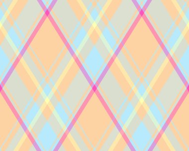 Argyle geometrik eşkenar dörtgenin kusursuz deseni. Harlequin duvar kağıdı tasarımını kontrol et. Web geçmişi için klasik elmas şekilli tekstil malzemesi, baskı kumaşı, kazak, ambalaj kağıdı, hediye kartı, davetiye.